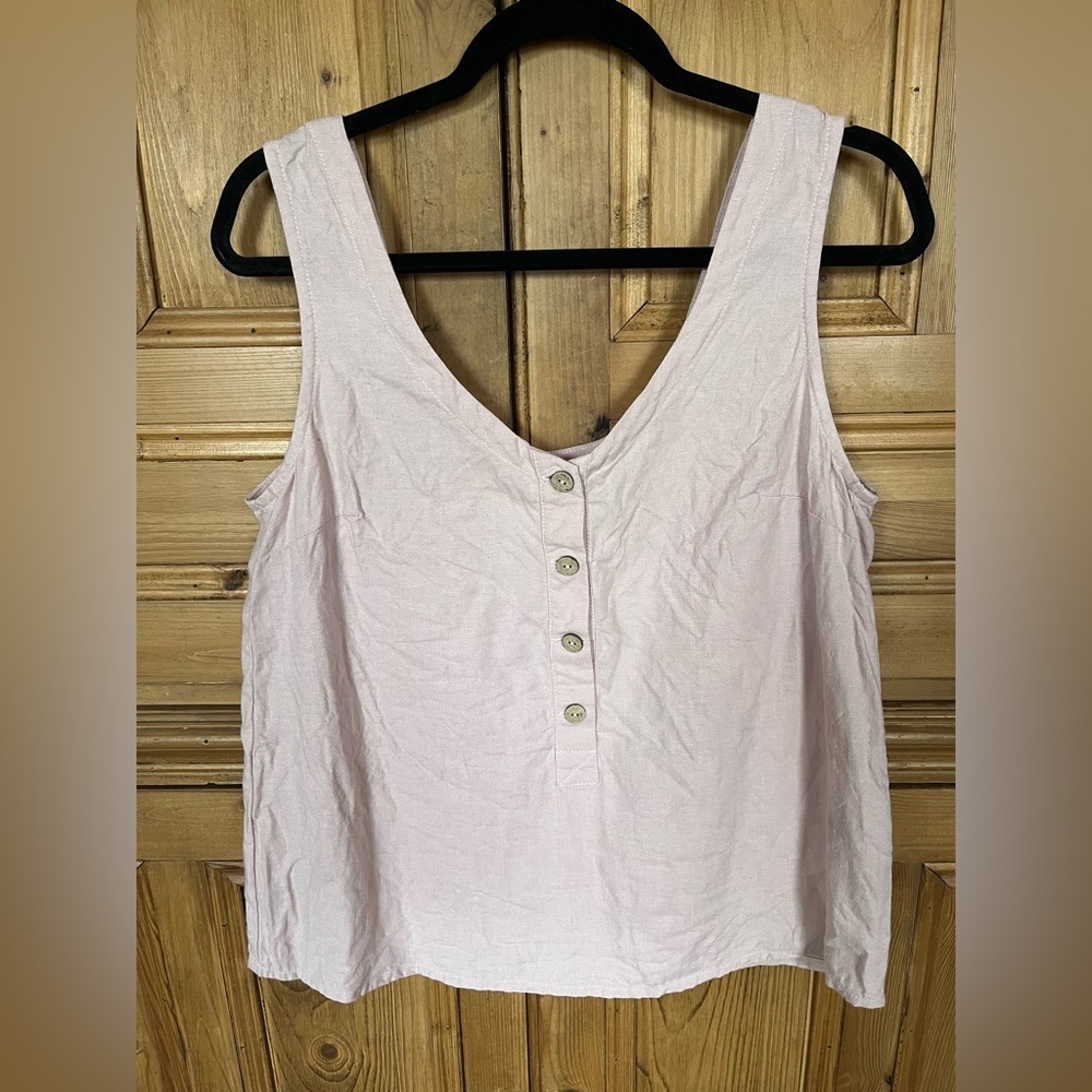 Notperfectlinen Henley Tank Top